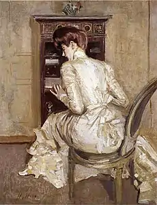 Madame Paul Helleu Seated at Her Secretaire, oil on canvas, 1900