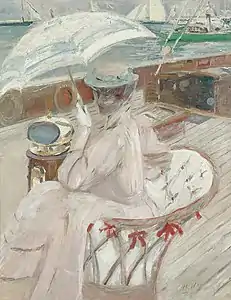 Madame Helleu on Her Yacht L'étoile, oil on canvas, ca. 1898–1900