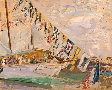 The Yacht L'étoile,oil on canvas, 1903