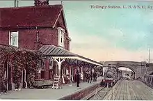 Postcard of Hellingly station from the early 1900s
