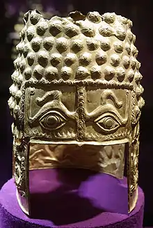 Golden Dacian helmet of Cotofenesti, in Romania.