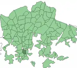 Position of Kluuvi within Helsinki