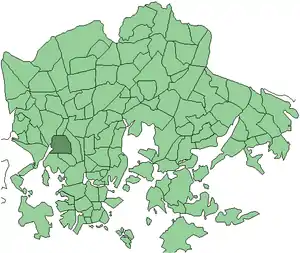 Position of Pikku Huopalahti within Helsinki