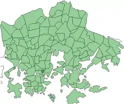 Position of Torkkelinmäki within Helsinki