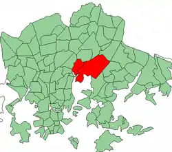 Position of Viikki within Helsinki