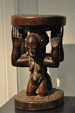 Chair (throne) of a chief; 19th or early 20th century; wood; by Hemba people; Rietberg Museum