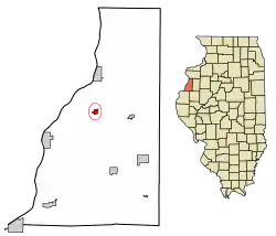 Location of Gladstone in Henderson County, Illinois.