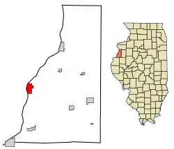 Location of Gulfport in Henderson County, Illinois.