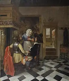 Hendrick van der Burgh, Drinkers before the Fireplace, 1660