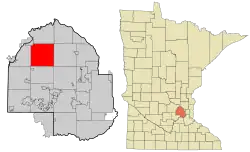 Location of the city of Corcoranwithin Hennepin County, Minnesota