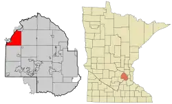 Location of Greenfieldwithin Hennepin County, Minnesota