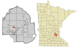 Location of the city of Long Lakewithin Hennepin County, Minnesota