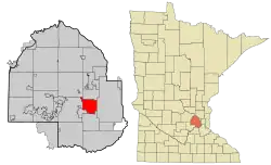 Location of the city of St. Louis Parkwithin Hennepin County, Minnesota