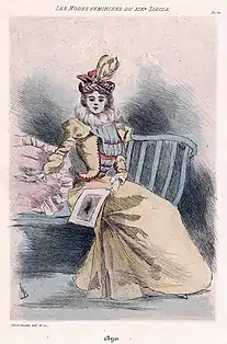 1890, "Les Modes Feminines du XIX Siecle", Original Drypoint Etchings with Colour