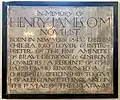 Memorial to author Henry James at Chelsea Old Church, London