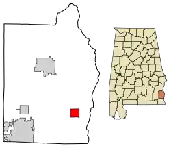 Location of Haleburg in Henry County, Alabama.