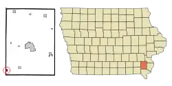 Location of Hillsboro, Iowa