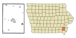 Location of New London, Iowa