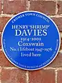 Blue plaque erected at Davies' house at New Street, Cromer