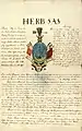 Sas coat of arms 1797 document of the Berlicz-Strutynskių (Strutyński) h. Sas family of Utena, Grand Duchy of Lithuania (document held at the Lithuanian State Historical Archives).