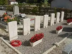 Royal Air Force tombstones in the cemetery