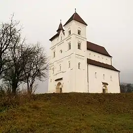 Romanesque Lutheran church in Herina village, formerly part of a Benedictine abbey