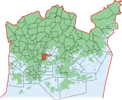 Position of Hermanni within Helsinki