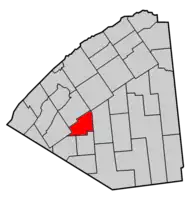 Map highlighting Hermon's location within St. Lawrence County.