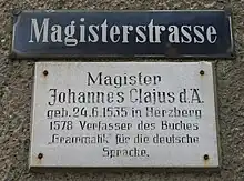 Commemorative plaque in Herzberg