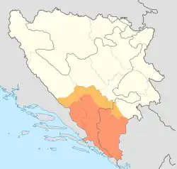 Approximate region of Herzegovina
