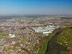 Aerial view of Herzogenaurach in 2020