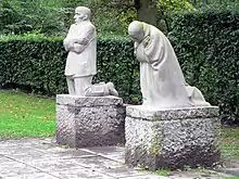 Käthe Kollwitz, The Grieving Parents, 1932, World War I memorial (for her son Peter), Vladslo German war cemetery
