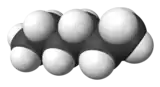 Spacefill model of hexane