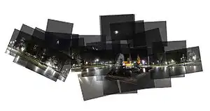 Panograph of Hyde Park in Sydney by Night