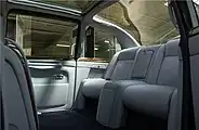 Passenger compartment of the late Queen Elizabeth II's car with occasional seats folded down
