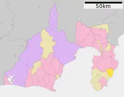 Location of Higashiizu in Shizuoka Prefecture