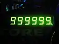 The maximum score of 999,999 on a Disneyland vehicle. The only way to view the actual score after surpassing 999,999 points is by e-mailing the onboard photo.