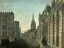 A 1790 aquatint of High Street, Oxford, showing University College in the left foreground.  A century and half later, V. S. Naipaul would spend four years at the college.