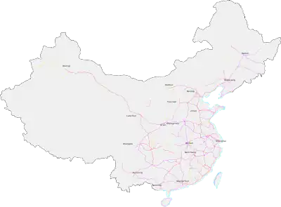 Railway Lines in China that run CRH services