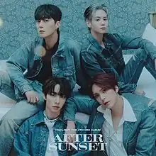 Four members of Highlight dressed in denim. From left to right, up to down: Yoon Dujun, Yang Yoseob, Lee Gikwang, Son Dongwoon