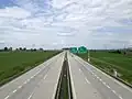 Highway D55 on its 16th kilometer in direction to Olomouc at bridge near Pravčice.