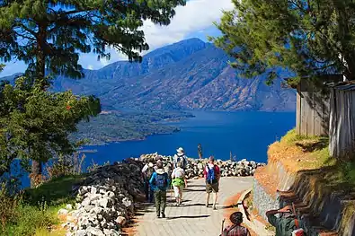Hike down from the east rim to Lake Atitlán
