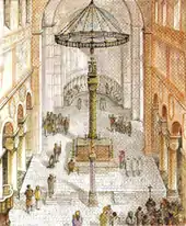 The Bernward Column in St. Michael's (before 1810); reconstruction by Carpiceci/Gallistl