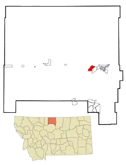 Location of Beaver Creek, Montana