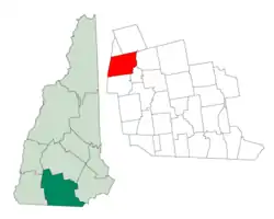 Location in Hillsborough County, New Hampshire