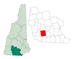 Location in Hillsborough County, New Hampshire