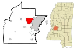 Location in Hinds County, Mississippi