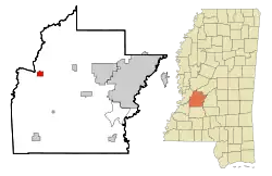 Location of Edwards, Mississippi