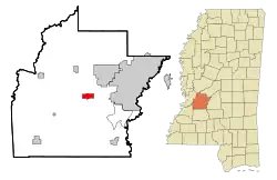 Location of Raymond, Mississippi