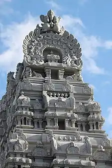 The Ganesh temple of Hindu Temple Society of North America is the oldest Hindu temple in the Western hemisphere, in Flushing, Queens, New York City.